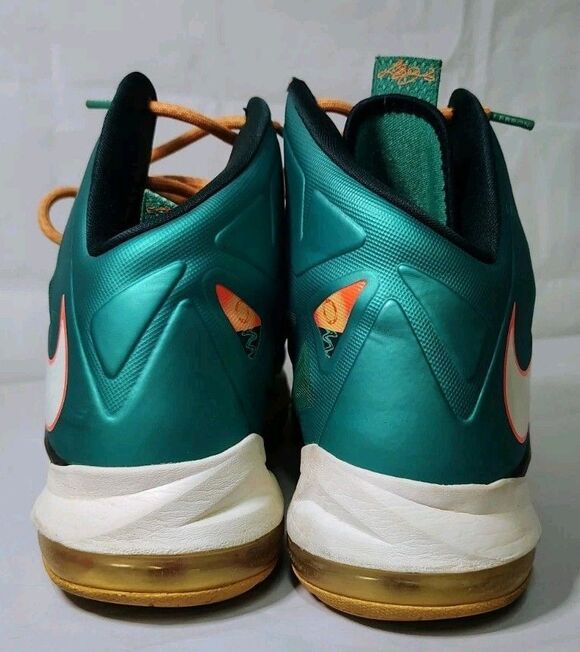 Nike LeBron 10 Atomic Teal White Orange Sneakers Urban Streetwear Mens Sz 8.5 main image 5